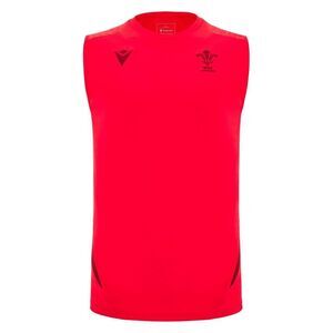 Macron Mens 2025 Wales RU Sleeveless Rugby Shirt / Red